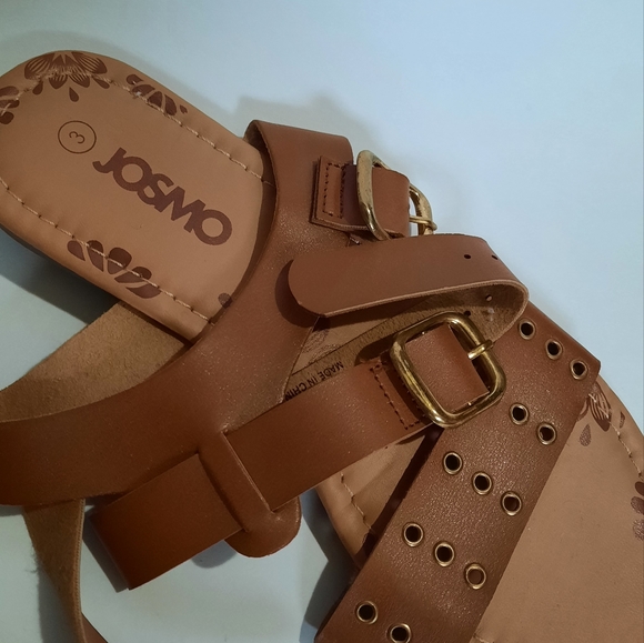 Girls Strappy Sandals, Size 3 - Picture 2 of 3